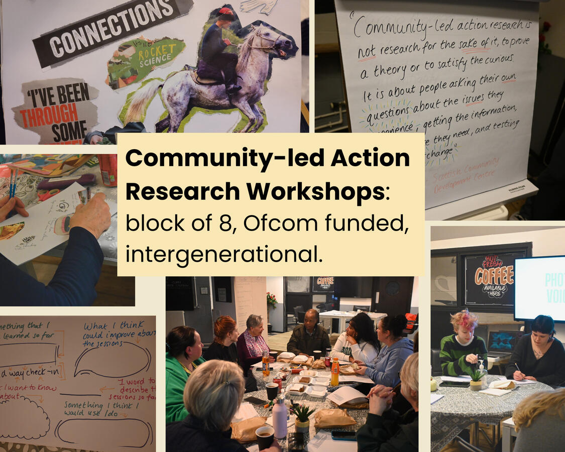 Community-led Action Research Workshops. Designed &amp; delivered this 8 block of intergenerational workshops as part of an Ofcom funded project.